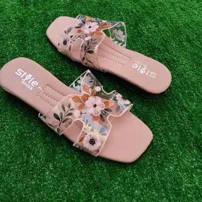 Women Floral Rhinestone Heel Sandals Pink thumbnail 5