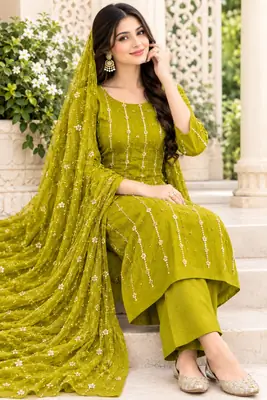 party dress 3Pcs Women's Unstitched Sequins Embroidered