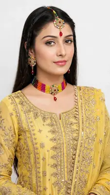 Modern Design Gold Plated Kundan Choker Set