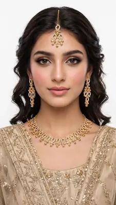 Fancy Gold Plated Zircon Necklace Set