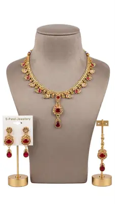 Fancy Gold Plated Zircon Necklace Set