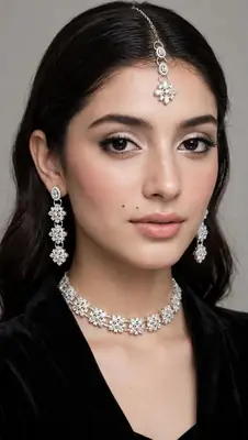 Modern Design Silver Plated Zircon Necklace Set