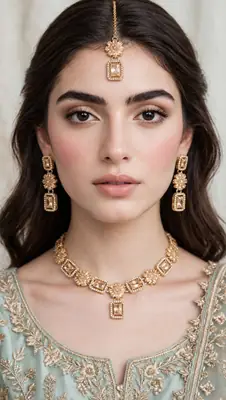 Modern Design Gold Plated Zircon Necklace Set