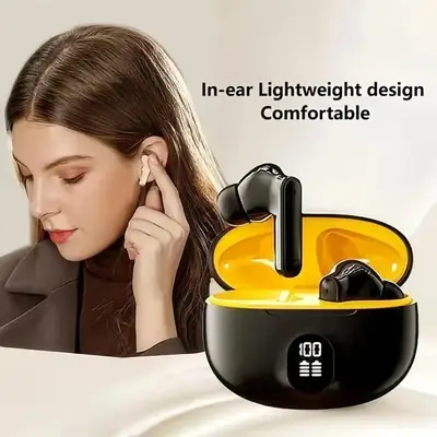 Black Long-Lasting Battery With Fast Charge 5.2 Earbuds