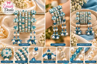 28 Pcs Acrylic Plated Crystal Kara Bangle
