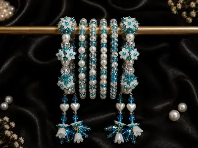 28 Pcs Charms Hanging Acrylic Plated Crystal Kara Bangle