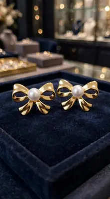 Bridal Antique Plated Artificial Stones Earrings