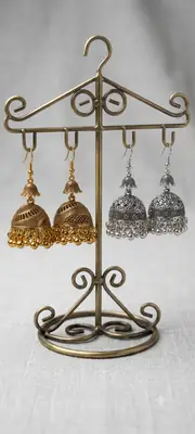 Antique Dual-Tier Jhumka Earrings