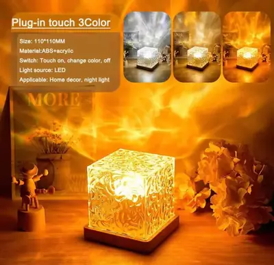 Crystal Cube RGB Touch Lamp 16+ Color Mood Light 