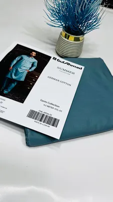 Men Cotton Plain Blue Suit Summer Wear thumbnail 2
