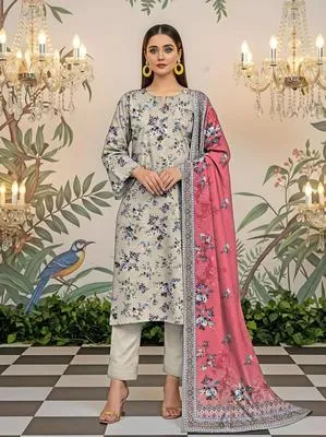 Unstitched Floral Printed Suit for Women Eid Summer Wear thumbnail 2