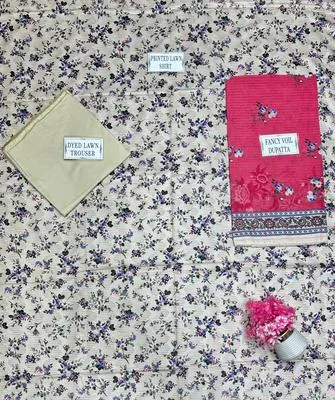 Unstitched Floral Printed Suit for Women Eid Summer Wear thumbnail 5