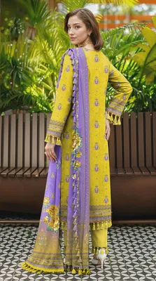 Golden Printed Lawn 3-Piece Suit Set thumbnail 2