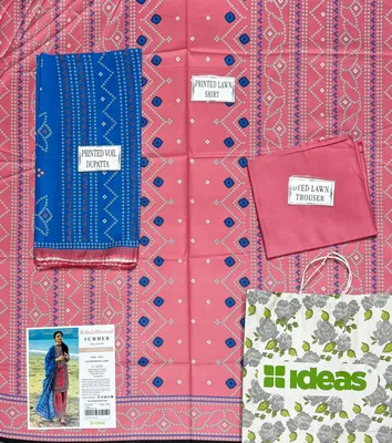 3 Pcs Women's Unstitched Printed Suit Shirt Fabric thumbnail 3
