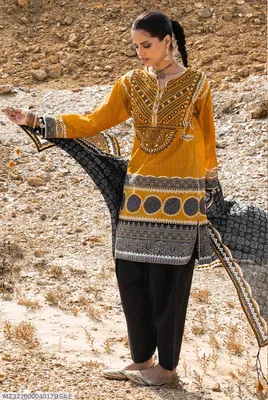 3 Pcs Women's Unstitched Printed Suit