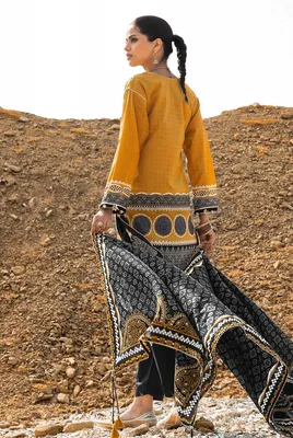 3 Pcs Women's Unstitched Printed Suit thumbnail 2