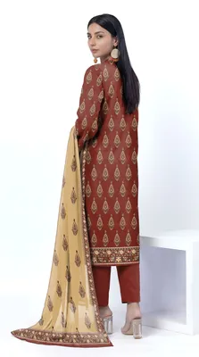3 Pcs Women's Unstitched Printed Suit thumbnail 2