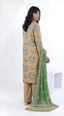 3 Pcs Women's Unstitched Printed Suit thumbnail 2