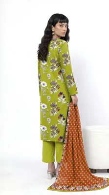 3 Pcs Women's Unstitched Printed Suit thumbnail 2
