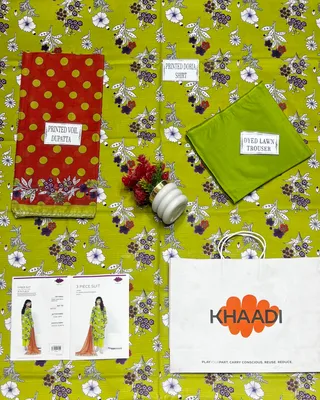 3 Pcs Women's Unstitched Printed Suit thumbnail 3