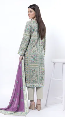 3 Pcs Women's Unstitched Printed Suit thumbnail 2