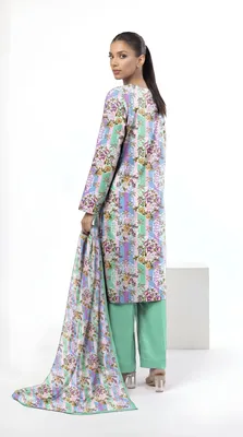 3 Pcs Women's Unstitched Printed Suit thumbnail 2