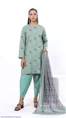 3 Pcs Women's Unstitched Printed Suit