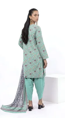3 Pcs Women's Unstitched Printed Suit thumbnail 2