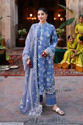 3 Pcs Women's Unstitched Embroidered Suit