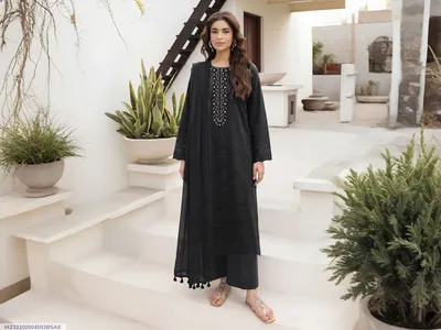 3 Pcs Women's Unstitched Embroidered Suit