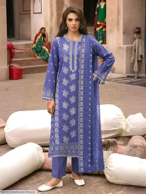 3 Pcs Women's Unstitched Embroidered Suit
