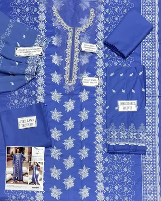 3 Pcs Women's Unstitched Embroidered Suit thumbnail 3