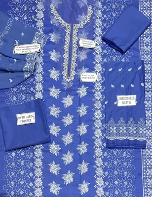 3 Pcs Women's Unstitched Embroidered Suit thumbnail 4