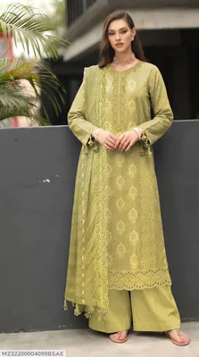 3 Pcs Women's Unstitched Embroidered Suit