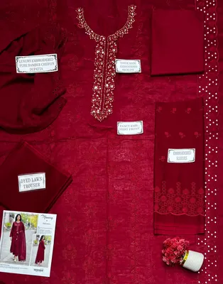 3 Pcs Women's Unstitched Embroidered Suit thumbnail 3