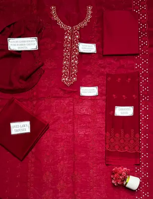 3 Pcs Women's Unstitched Embroidered Suit thumbnail 4