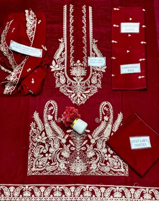3 Pcs Women's Unstitched Embroidered Suit thumbnail 4