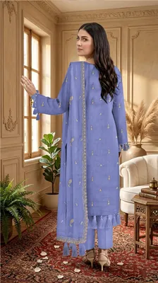 3 Pcs Women's Unstitched Embroidered Suit thumbnail 2