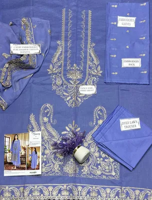 3 Pcs Women's Unstitched Embroidered Suit thumbnail 3