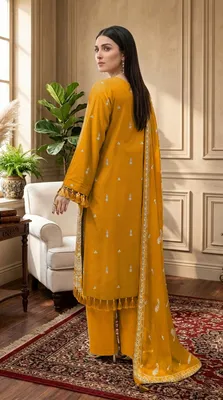 3 Pcs Women's Unstitched Embroidered Suit thumbnail 2