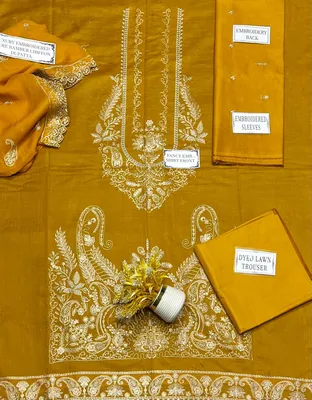 3 Pcs Women's Unstitched Embroidered Suit thumbnail 4