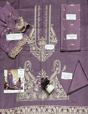 3 Pcs Women's Unstitched Embroidered Suit thumbnail 3