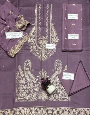 3 Pcs Women's Unstitched Embroidered Suit thumbnail 4