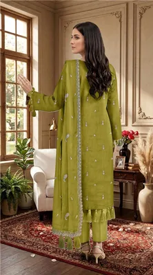 3 Pcs Women's Unstitched Embroidered Suit thumbnail 2