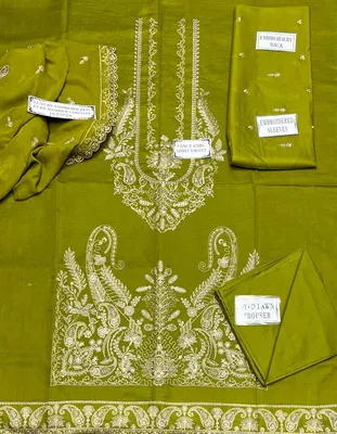 3 Pcs Women's Unstitched Embroidered Suit thumbnail 4