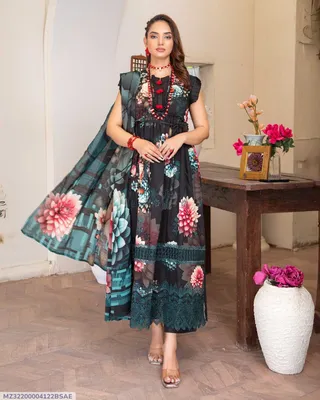 3 Pcs Women's Unstitched Printed Suit