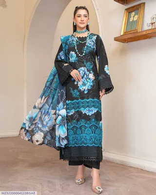 3 Pcs Women's Unstitched Printed Suit