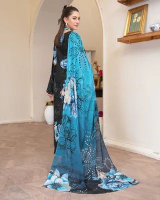 3 Pcs Women's Unstitched Printed Suit thumbnail 2
