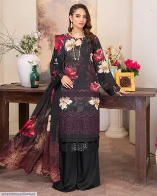 3 Pcs Women's Unstitched Printed Suit