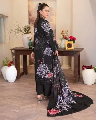 3 Pcs Women's Unstitched Printed Suit thumbnail 2